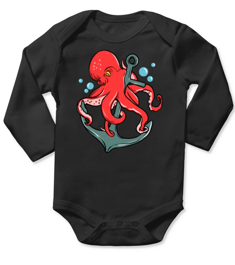 Octopus Anchor for Octopus Lover Long Sleeve Baby One-Piece