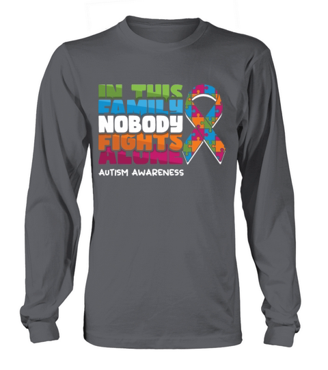 Family Nobody Alone Blue Puzzle Autism Awareness Long sleeved Unisex