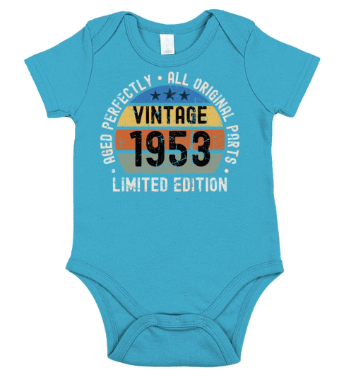 70th Birthday Vintage 1953 Short Sleeve Baby One-Piece