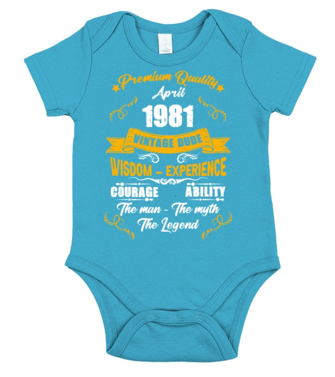 April 1981 Vintage Birthday Present Short Sleeve Baby One-Piece