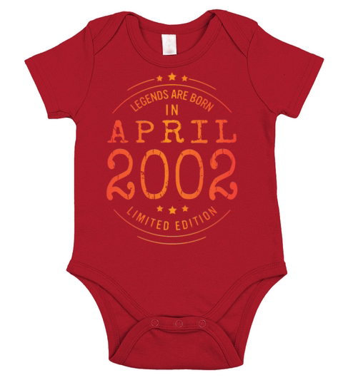 Birthday April 2002 Limited Edition Vintage Legend Short Sleeve Baby One-Piece
