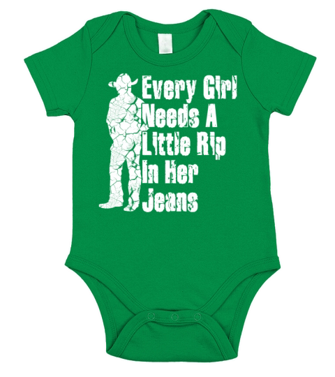 Every Girl Needs A Little Rip In Her Jeans Short Sleeve Baby One-Piece