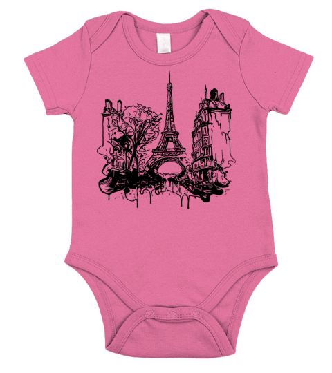 France Capital Paris Sightseeing Short Sleeve Baby One-Piece