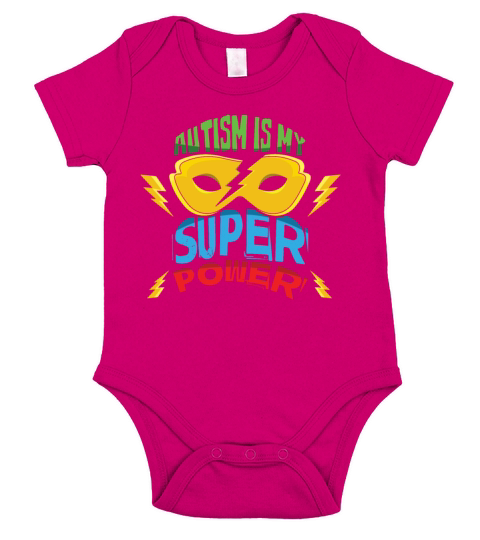 Hero Colorful Puzzle My Power Is Autism Awareness Short Sleeve Baby One-Piece
