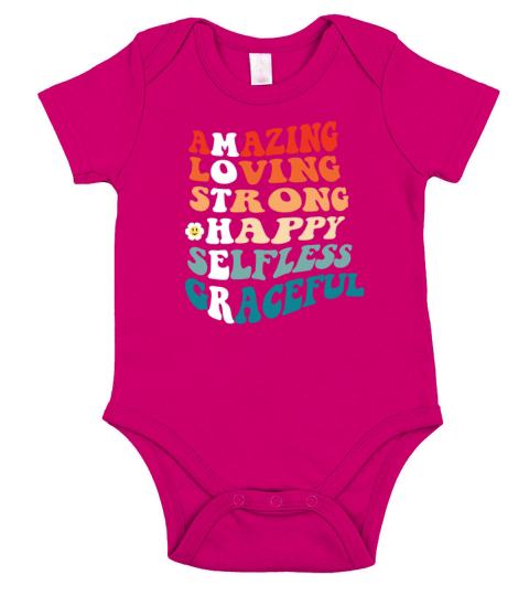 Mothers Day - Vintage MOTHER Acronym Meaning Short Sleeve Baby One-Piece