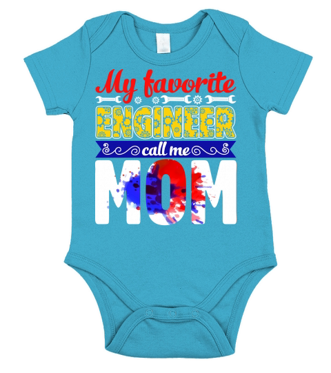 My Favorite Engineer Call Me Mom Short Sleeve Baby One-Piece