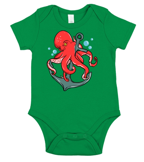 Octopus Anchor for Octopus Lover Short Sleeve Baby One-Piece