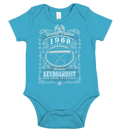 Vintage 1988 Keyboardist Birthday Gift Keyboard Short Sleeve Baby One-Piece