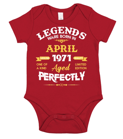 Vintage Aged To Perfection April 1971 Short Sleeve Baby One-Piece