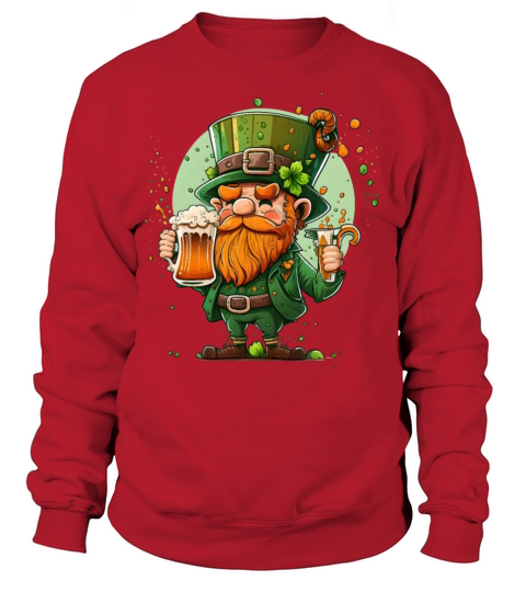 Leprechaun Drinks Beer Funny Lucky St Patricks Day Sweatshirt Unisex