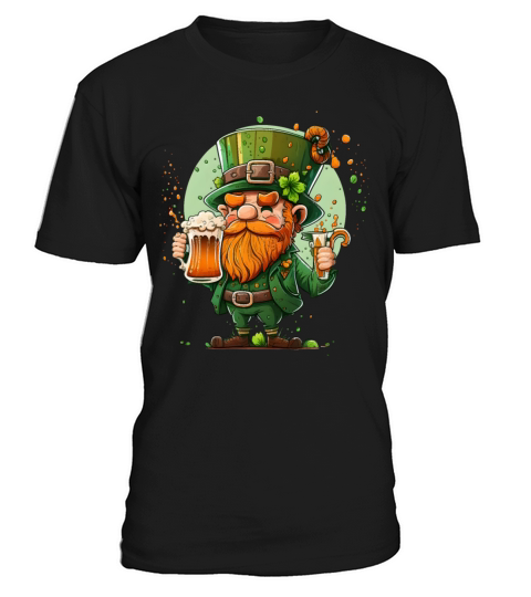 Leprechaun Drinks Beer Funny Lucky St Patricks Day T-Shirt Unisex