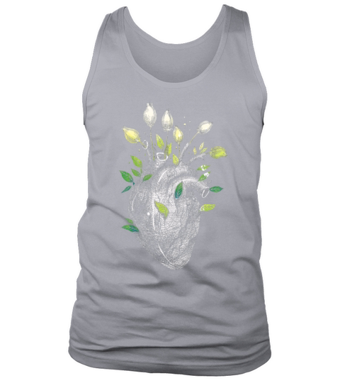 Anatomical Heart And Flowers Tank Top Unisex