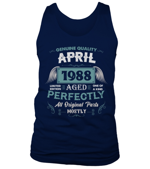 April 1988 Vintage Birthday Present Tank Top Unisex