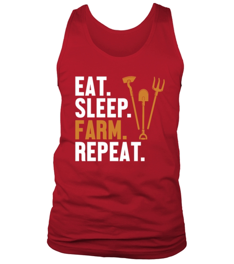 Eat Sleep Farm Repeat Rancher Agribusiness Farmer Tank Top Unisex