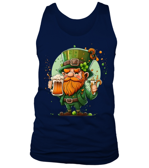 Leprechaun Drinks Beer Funny Lucky St Patricks Day Tank Top Unisex