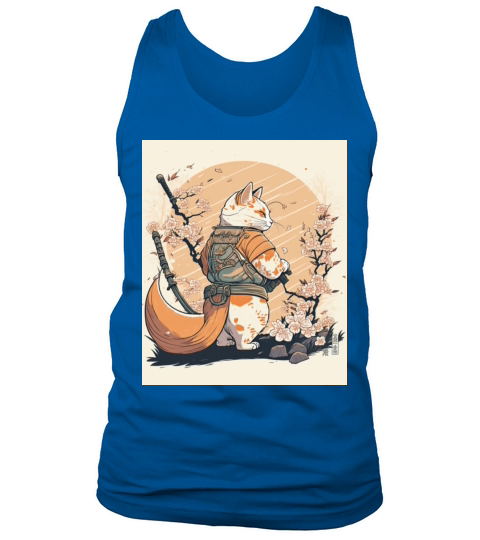 samurai katana cat vintage Tank Top Unisex