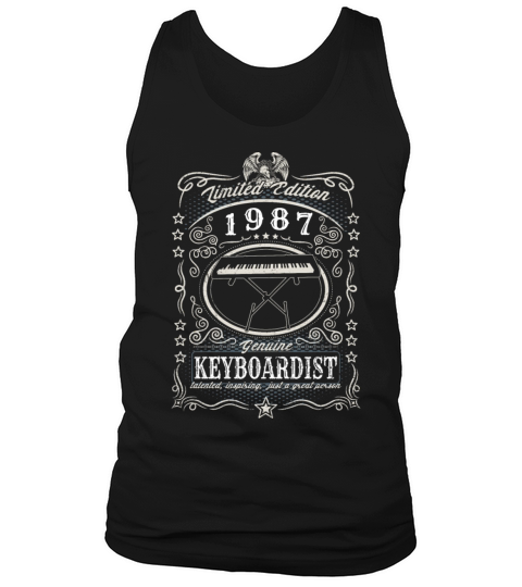 Vintage 1987 Keyboardist Birthday Gift Keyboard Tank Top Unisex