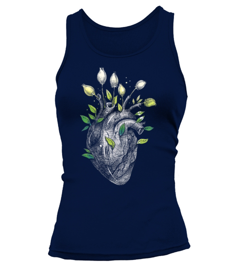 Anatomical Heart And Flowers Tank top Woman