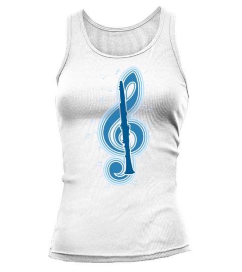 Vintage Musical Note Clarinet Player Music Tank top Woman