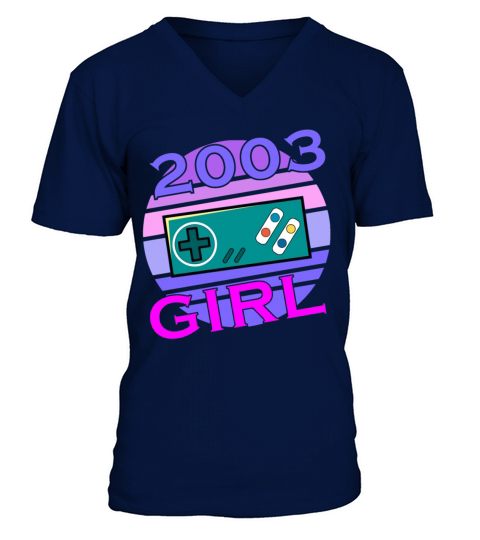 Gamer Girl 20th Birthday April Vintage 2003 V-Neck T-shirt