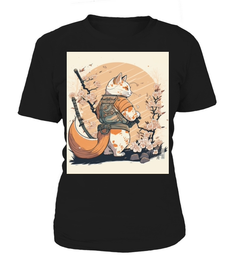 samurai katana cat vintage Women's T-Shirt