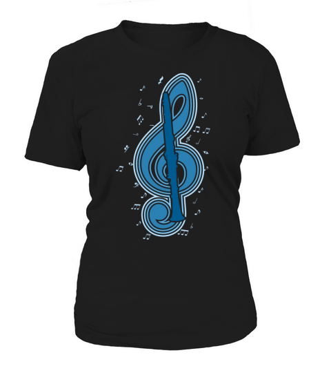 Vintage Musical Note Clarinet Player Music Women's T-Shirt
