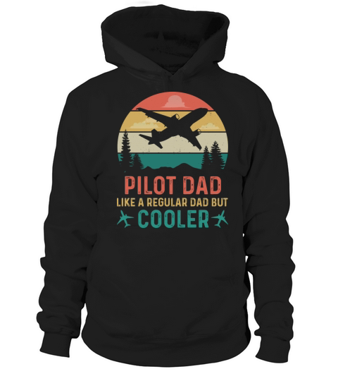 Pilot Dad Aviator Flying Airplane Retro Vintage Hoodie Unisex