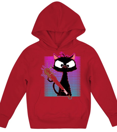Halloween Retro Cat Vintage Cat Kids Hoodie