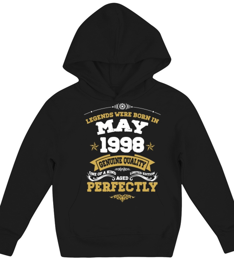 Vintage Aged To Perfection May 1998 Kids Hoodie