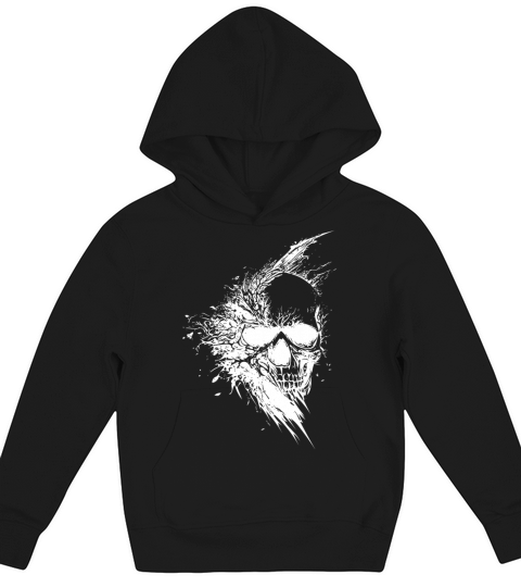Vintage Grinning Tattoo Skull Kids Hoodie