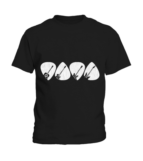 Guitar Pick Gift For Guitarist Retro Vintage Kids T-Shirt