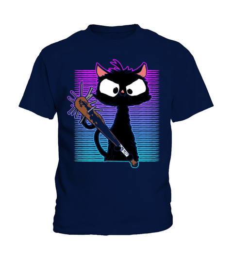 Halloween Retro Cat Vintage Cat Kids T-Shirt