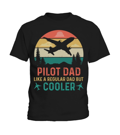 Pilot Dad Aviator Flying Airplane Retro Vintage Kids T-Shirt