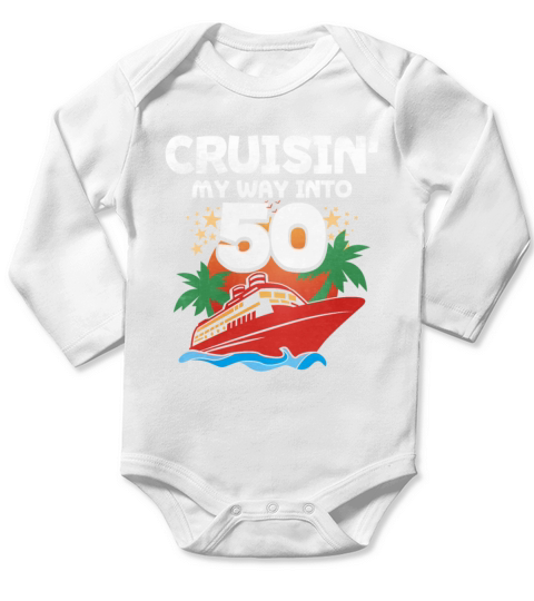 Cruising My Way Into 50 Long Sleeve Baby One-Piece