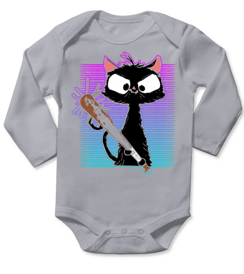 Halloween Retro Cat Vintage Cat Long Sleeve Baby One-Piece