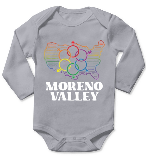 Moreno Valley Pride Flag Pride Month LGBTQ Flag Long Sleeve Baby One-Piece