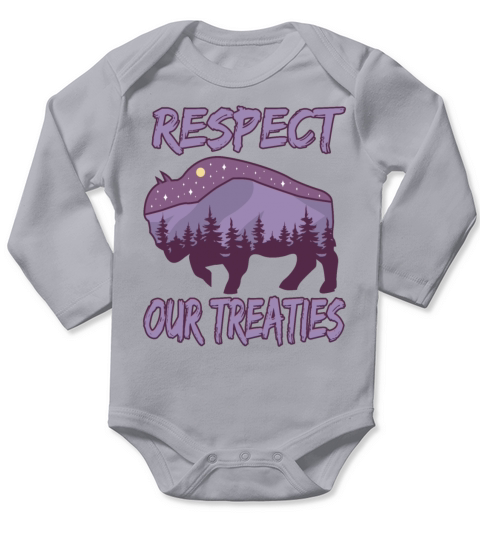 Respect Our Treaties for a Native American Long Sleeve Baby One-Piece