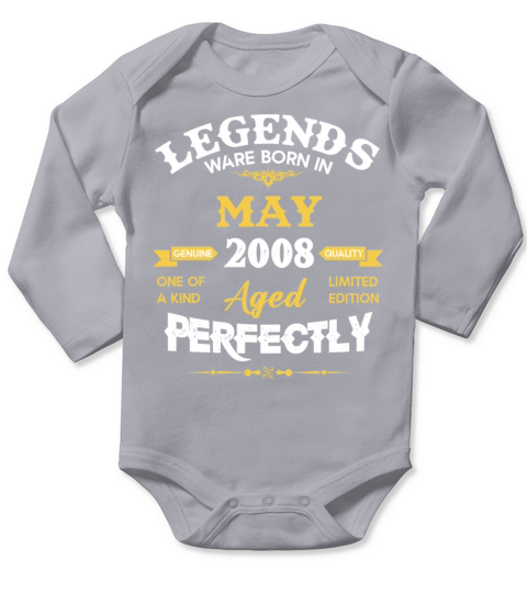 Vintage Aged To Perfection May 2008 Long Sleeve Baby One-Piece