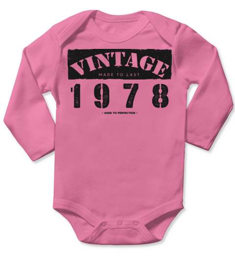 Vintage Classic 1978 45th Birthday - 45 Years Old Long Sleeve Baby One-Piece