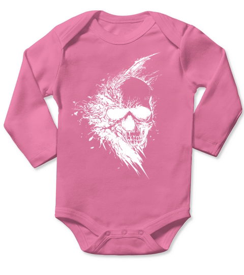 Vintage Grinning Tattoo Skull Long Sleeve Baby One-Piece