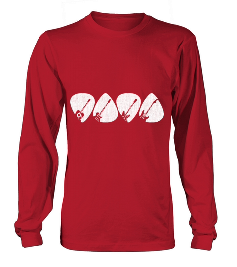 Guitar Pick Gift For Guitarist Retro Vintage Long sleeved Unisex