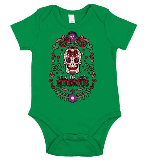 Dia De Los Muertos Day Of Dead Mexican Short Sleeve Baby One-Piece