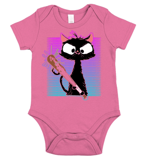 Halloween Retro Cat Vintage Cat Short Sleeve Baby One-Piece