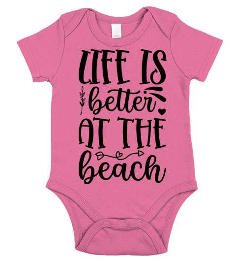 life is better at the beach Short Sleeve Baby One-Piece