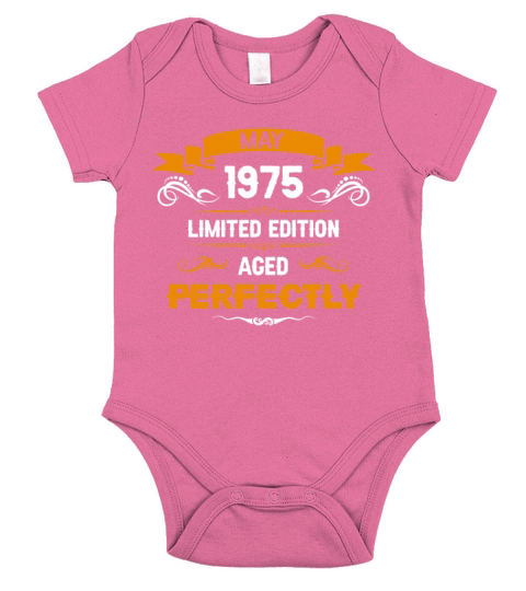 May 1975 Vintage Birthday Present Short Sleeve Baby One-Piece