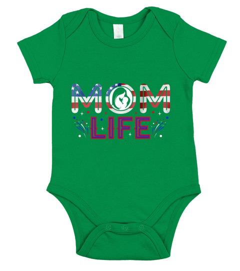 Mom Life 4th July Graphic Short Sleeve Baby One-Piece