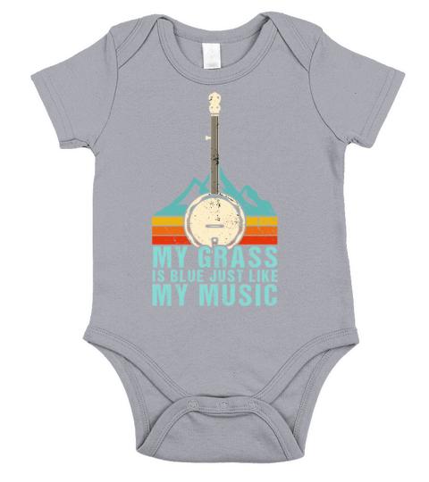 My Grass Is Blue Like My Music Bluegrass Banjo Short Sleeve Baby One-Piece
