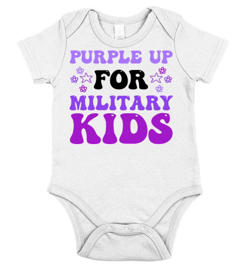 Purple Up For Military Kids Short Sleeve Baby One-Piece