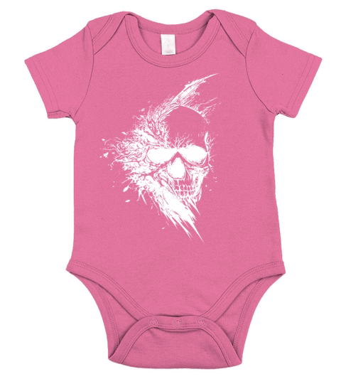 Vintage Grinning Tattoo Skull Short Sleeve Baby One-Piece