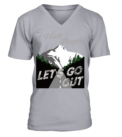 Camping Camper I Hate People Vintage V-Neck T-shirt